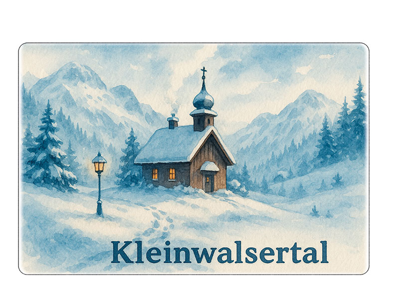 Souvenir Stoneware magnet Kleinwalsertal 6x4,5cm