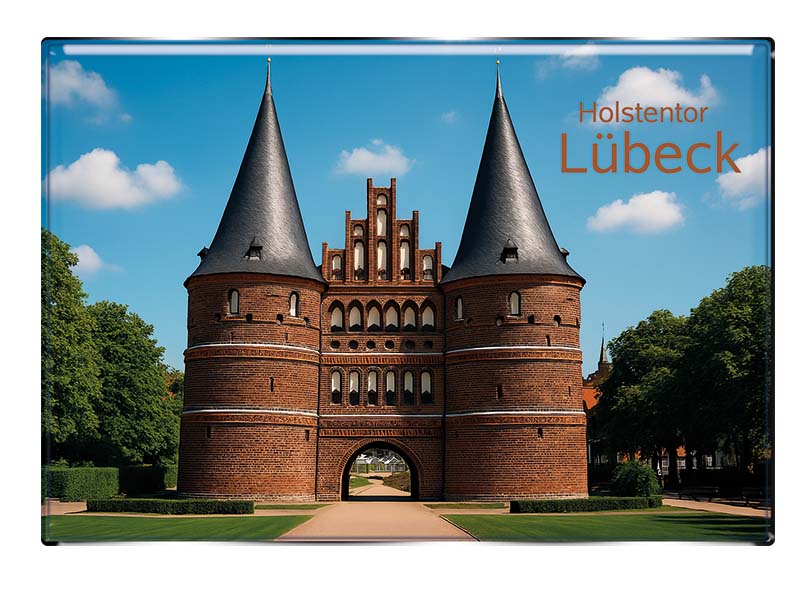 Souvenir Foto Magnet rechteckig Luebeck 8x5,5cm