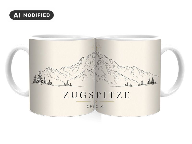 Souvenir Foto Tasse Zugspitze aus Keramik Ø8x9,5cm