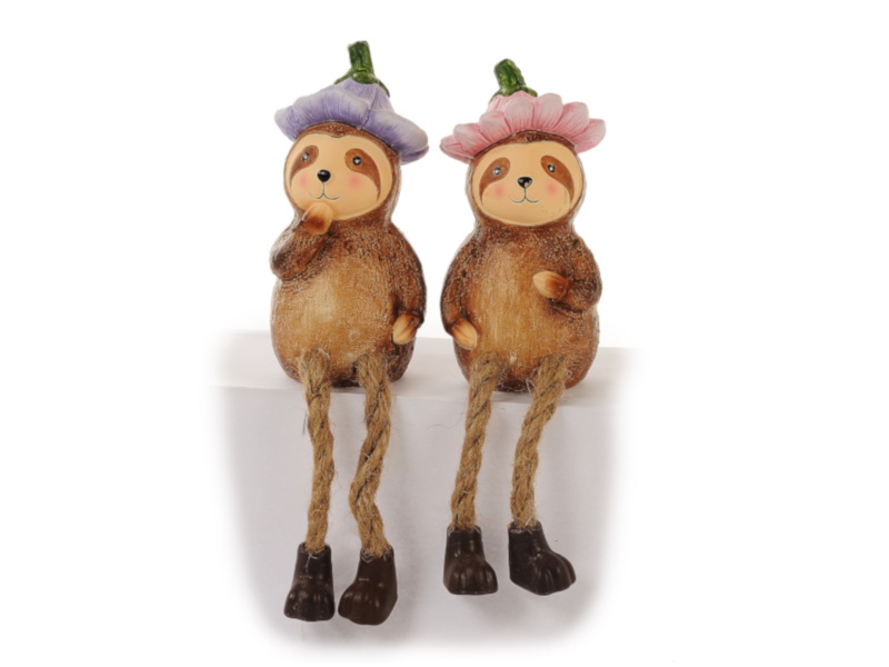 17582 Keramik Faultier Kantenhocker