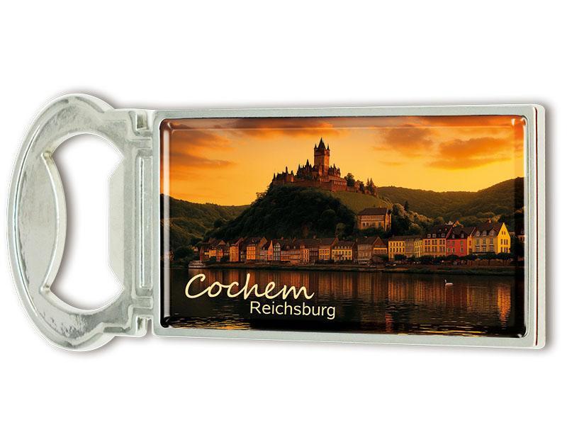 Souvenir Magnet Kapselheber aus Metall Cochem 3x9cm