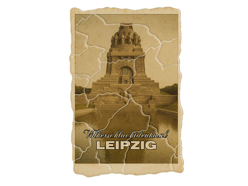 Souvenir Foto Kunststoff Magnet Leipzig 8x5cm