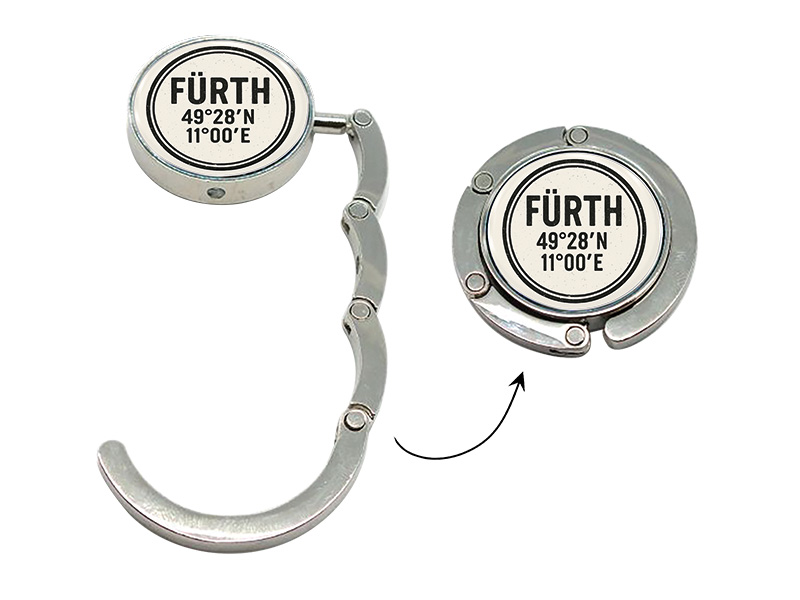 Souvenir metal bag holder Fürth Ø4,5cm