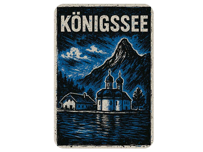 Souvenir Foto Kunststoff Magnet Königssee 8x5cm Souvenir Foto Kunststoff Magnet Königssee 8x5cm