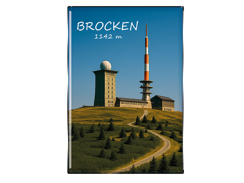 Souvenir Foto Magnet rechteckig Brocken 8x5,5cm