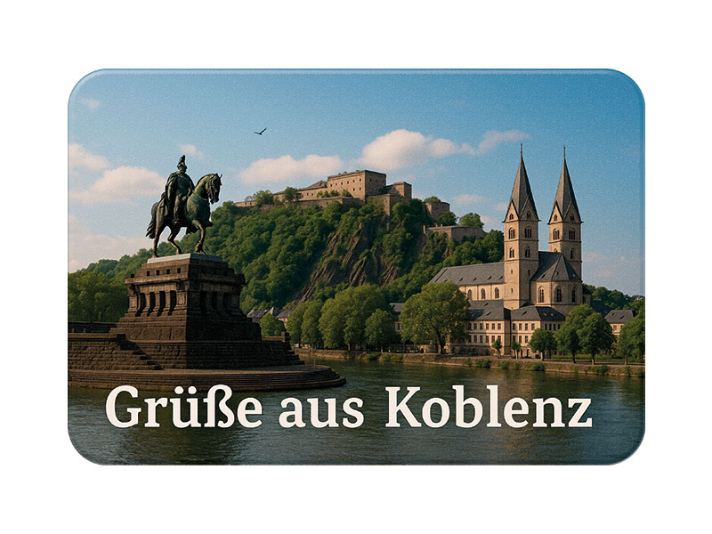 Souvenir Foto Kunststoff Magnet Koblenz 8x5cm