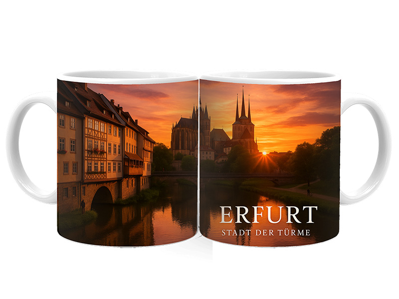Souvenir Foto Tasse Erfurt aus Keramik Ø8x9,5cm