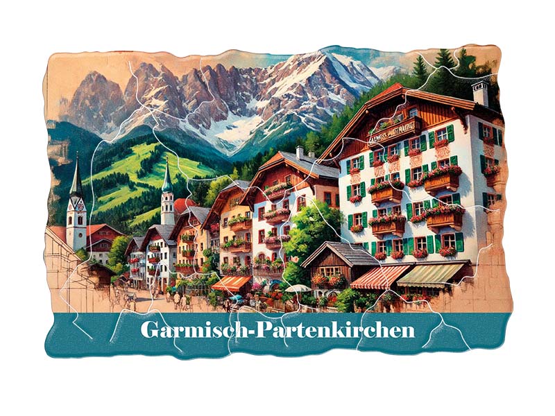 Souvenir Foto Kunststoff Magnet Garmisch-Partenkirchen 8x5cm