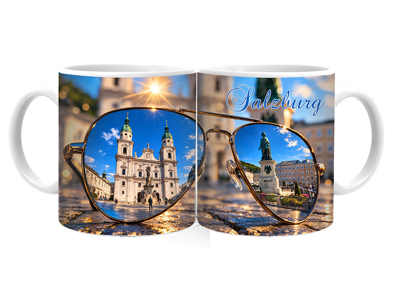 Souvenir Foto Tasse Salzburg aus Keramik Ø8x9,5cm