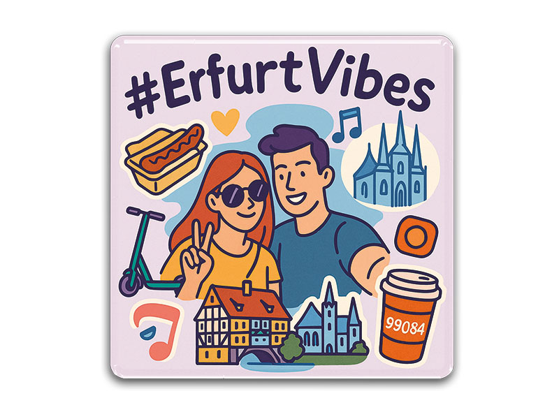 Souvenir Foto Magnet Erfurt 6,5x6,5cm