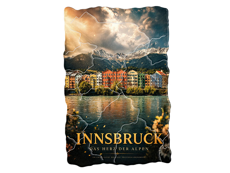 Souvenir Foto Magnet Innsbruck aus Kunststoff 8x5cm