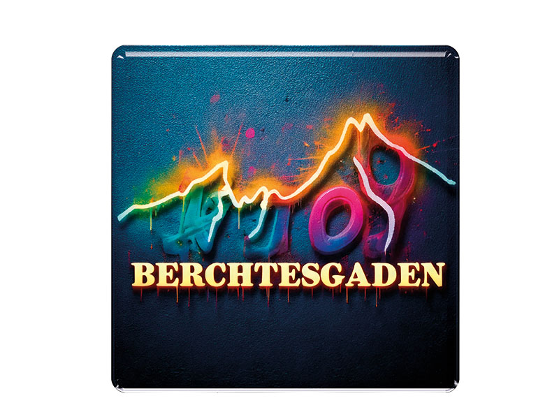 Souvenir Foto Magnet quadratisch Berchtesgaden 6,5x6,5cm