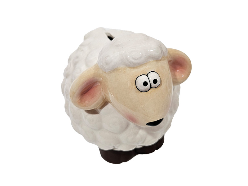 Porcelain money box sheep 16x12x15cm