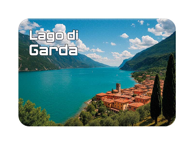 Souvenir Foto Kunststoff Magnet Gardasee 8x5cm