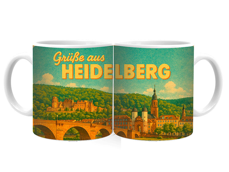 Souvenir Foto Keramik Tasse Heidelberg Ø8x9,5cm