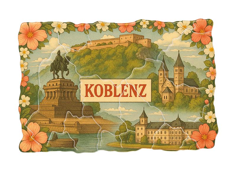 Souvenir Foto Kunststoff Magnet Koblenz 8x5cm