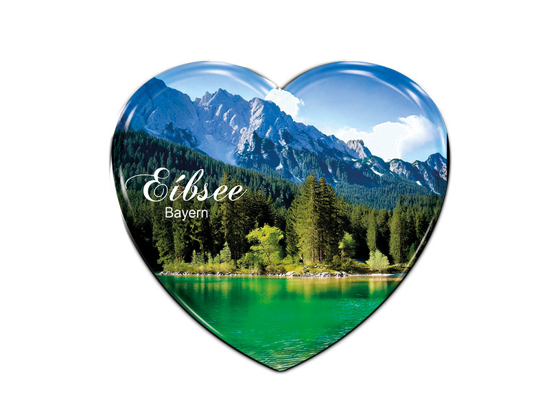 Souvenir Photo magnet heart Eibsee 4x4cm