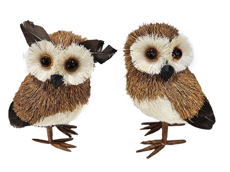 Eule in Strohoptik 13x16x22cm    Eule in Strohoptik 13x16x22cm