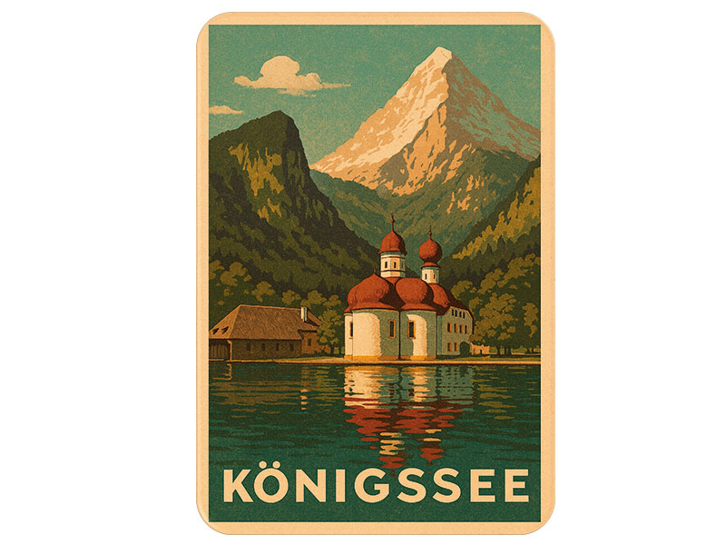 Souvenir Foto Kunststoff Magnet Königssee 8x5cm Souvenir Foto Kunststoff Magnet Königssee 8x5cm