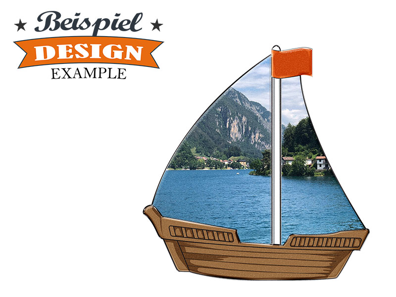 16807-2 Foto Kunststoff Magnet Boot eigenes Design