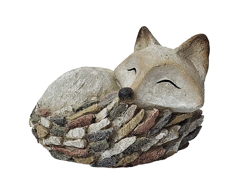 Fuchs aus Poly in Steinoptik 15x10x10cm    Fuchs aus Poly in Steinoptik 15x10x10cm