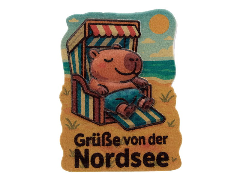 3D magnet capybara north sea, poly, 5,5x0,5x7,5cm