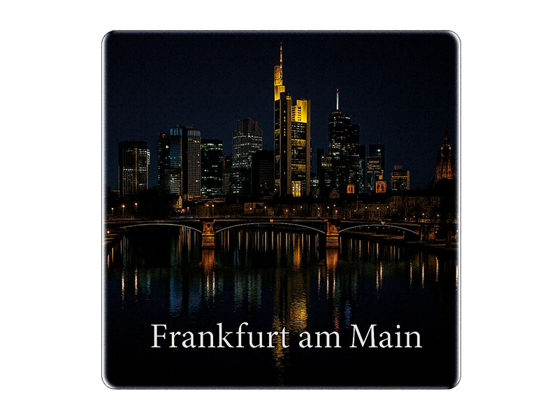 Souvenir Foto Untersetzer aus Steingut Frankfurt 10x10cm Souvenir Foto Untersetzer aus Steingut Frankfurt 10x10cm