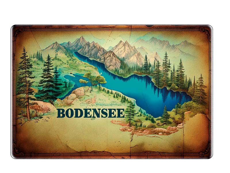 Souvenir Foto Magnet Steingut Bodensee 6x4,5cm