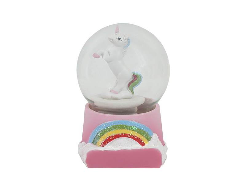 18027-0 Poly Schneekugel Einhorn