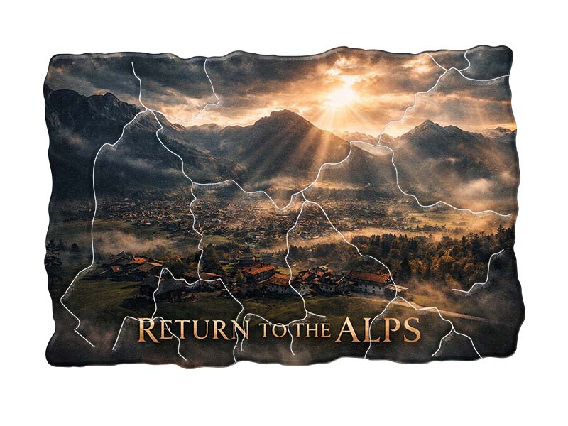 Souvenir Foto Kunststoff Magnet Oberstdorf 8x5cm