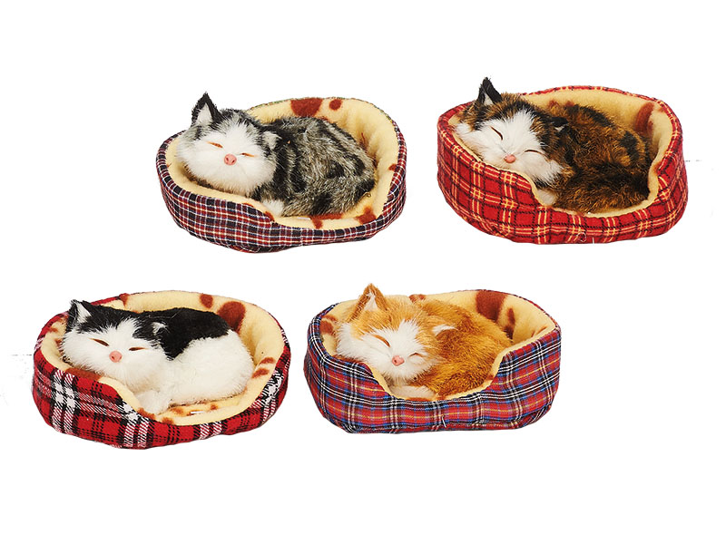 36704 Deko Katze mit Schnarchsound