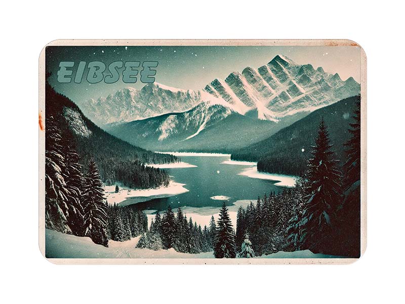 Souvenir Plastic photo magnet Eibsee 8x5cm