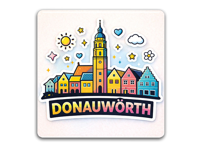 Souvenir Foto Magnet Donauwörth 6,5x6,5cm