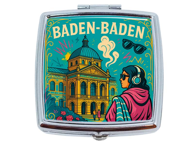 Souvenir Pillendose Baden-Baden aus Metall 6x5,5cm