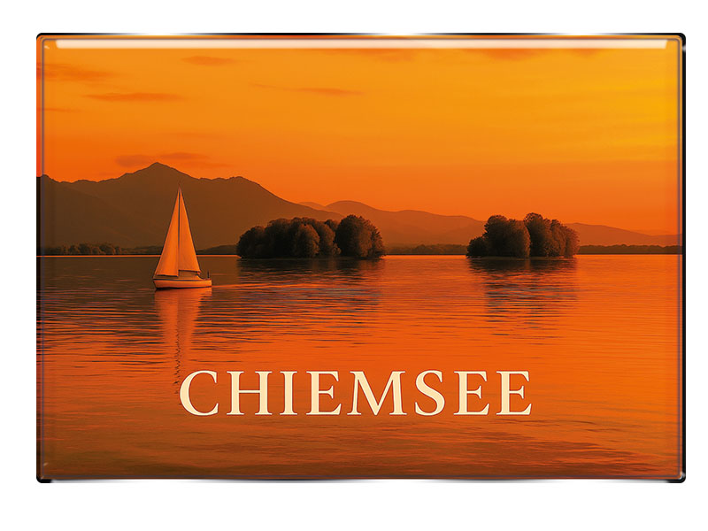 Souvenir Foto Magnet rechteckig Chiemsee 8x5,5cm