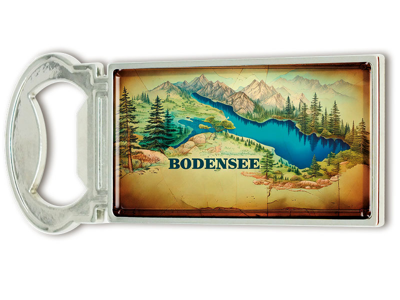 Souvenir Magnet Kapselheber aus Metall Bodensee 3x9cm
