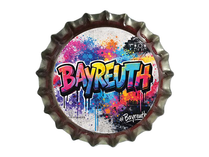 Souvenir Kronkorken Magnet Bayreuth Ø3cm