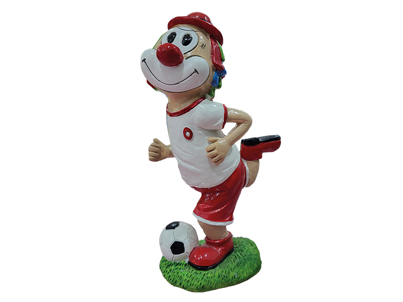 Poly clown "football" 13x6x20cm
