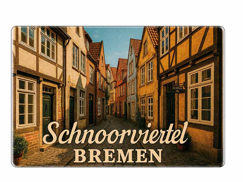 Souvenir Foto Magnet Steingut Bremen 6x4,5cm