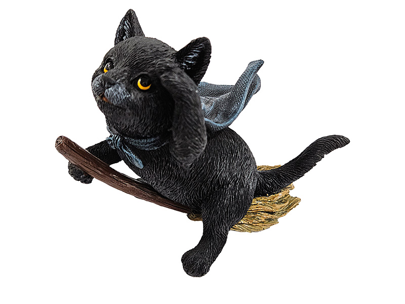 Poly witch-cat 5x3x8cm