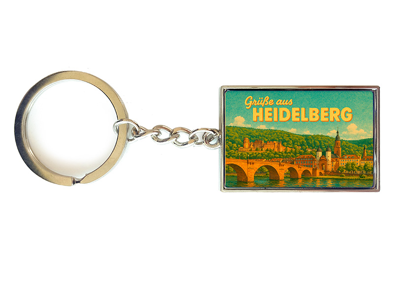 Souvenir Schlüsselanhänger rechteckig aus Metall Heidelberg 3x10cm Souvenir Schlüsselanhänger rechteckig aus Metall Heidelberg 3x10cm