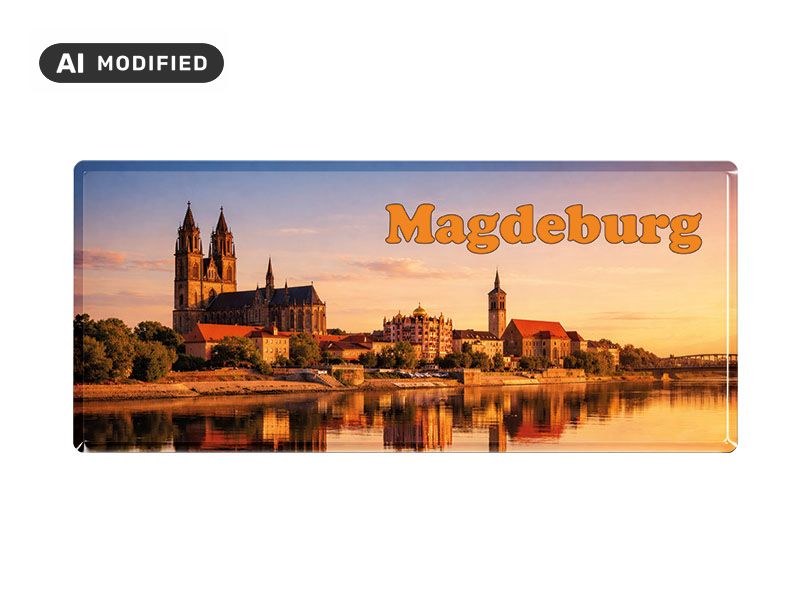 Souvenir Foto Magnet Magdeburg 8x3,5cm
