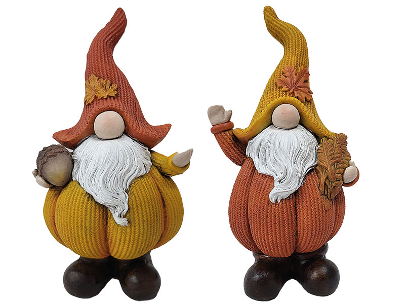 Poly gnome with pumpkin body 10,5x8x21cm