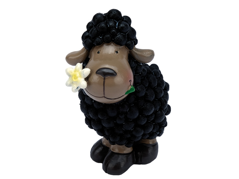  Schaf schwarz aus Poly, 7,5x5,5x10cm   
