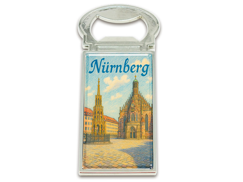 Souvenir Magnet Kapselheber aus Metall Nürnberg 3x9cm