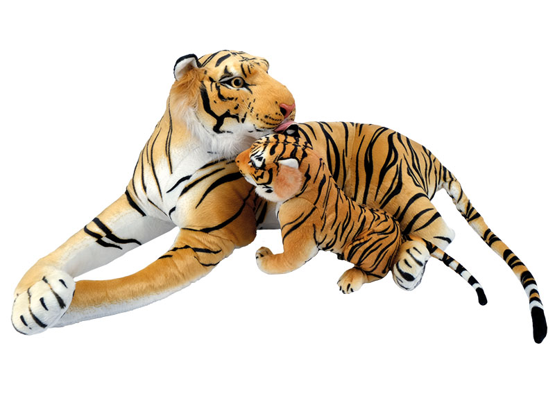 Tiger aus Plüsch, 90x40x40cm    Tiger aus Plüsch, 90x40x40cm