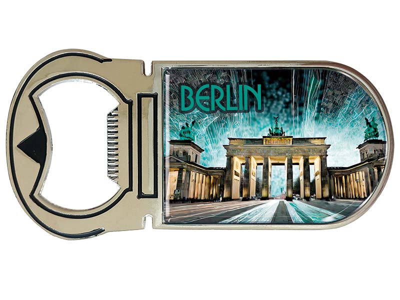Souvenir Magnet Kapselheber aus Metall Berlin 4x9cm Souvenir Magnet Kapselheber aus Metall Berlin 4x9cm