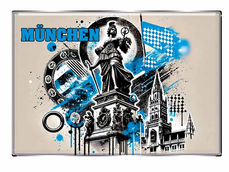 Souvenir Foto Magnet rechteckig München 8x5,5cm Souvenir Foto Magnet rechteckig München 8x5,5cm