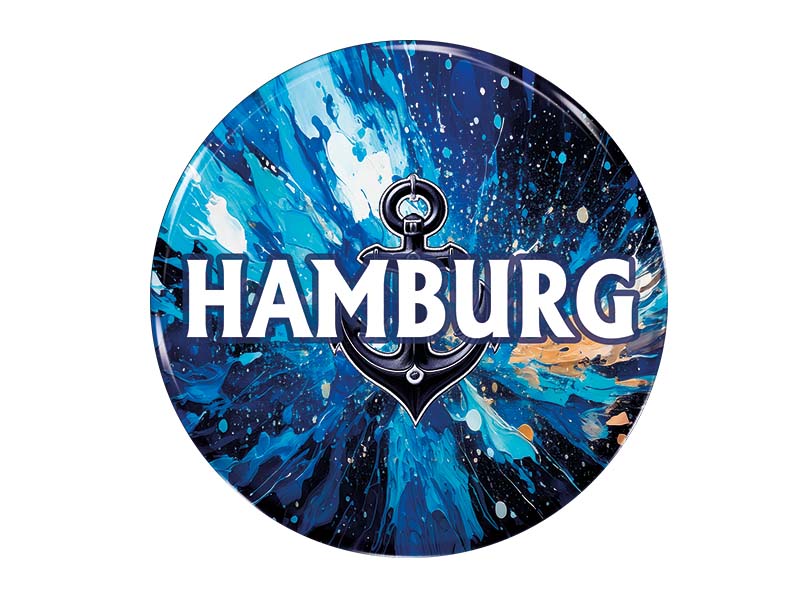 Souvenir Foto Magnet rund Hamburg Ø7cm Souvenir Foto Magnet rund Hamburg Ø7cm