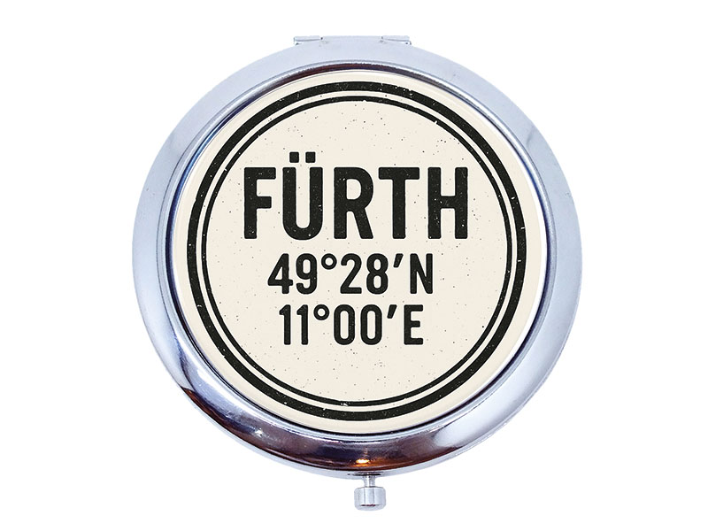 Souvenir metal pocket mirror Fürth Ø7cm